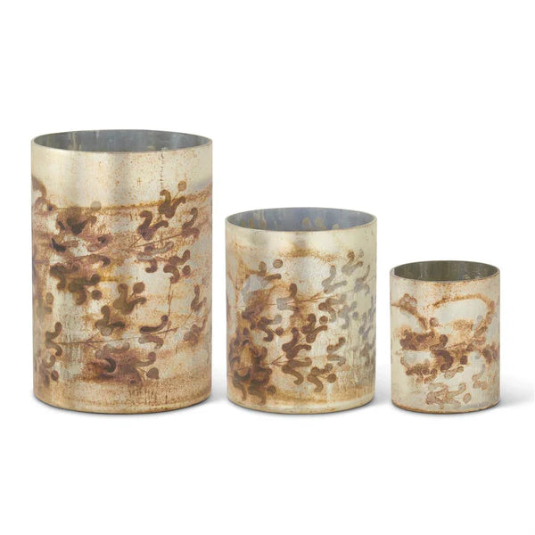 Champagne Etched Votive-Medium