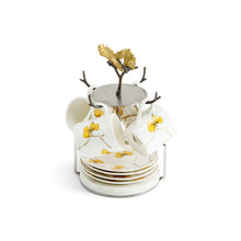Butterfly Ginkgo Demitasse Set & Stand