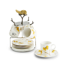 Butterfly Ginkgo Demitasse Set & Stand