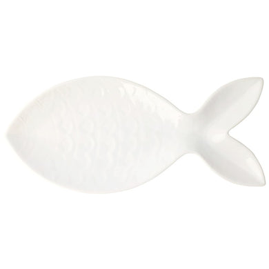 Santorini Fish Figural Platter-White