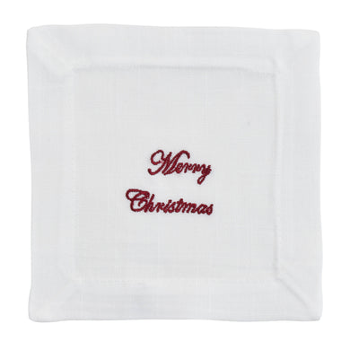 Embroidered Merry Christmas Napkin