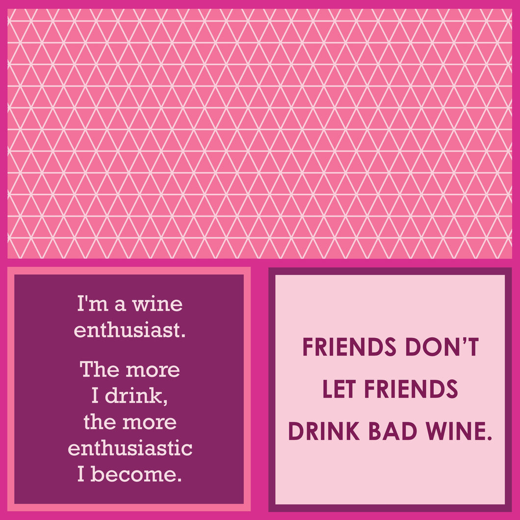 NAPKIN Friends don't let friends | Funny Home Gift | Cocktail Napkin
