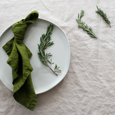 Forest Green Linen Napkins - Set of 4