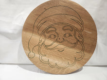 16" Round White Oak Board With Larger Santa Each Side