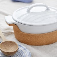 Oval Covered Casserole-White