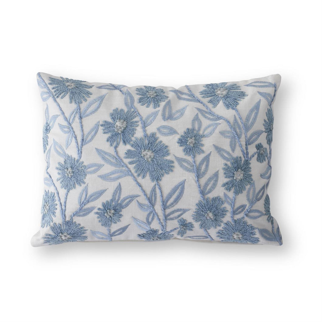 Blue Floral Lumbar Pillow-14
