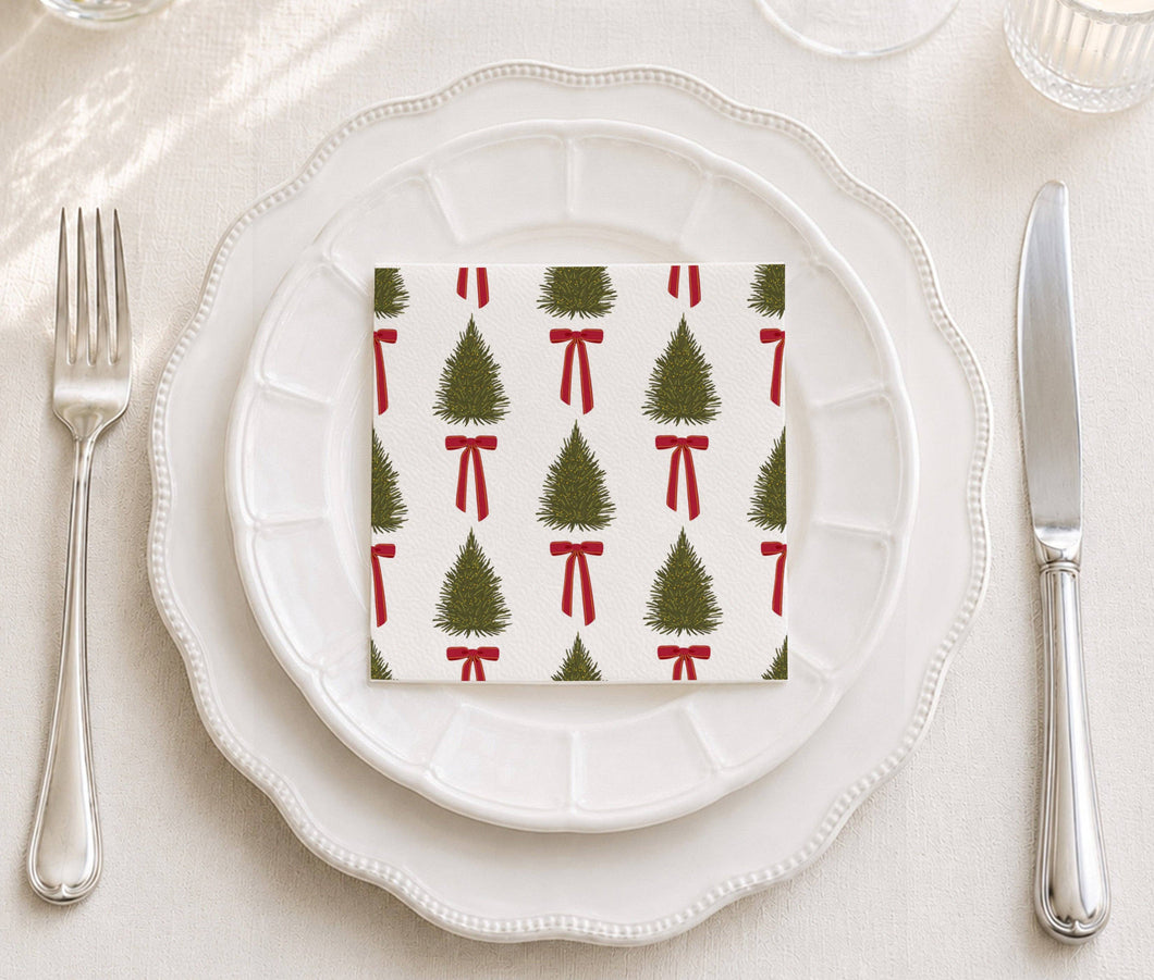 Festive Trees Cocktail Napkin