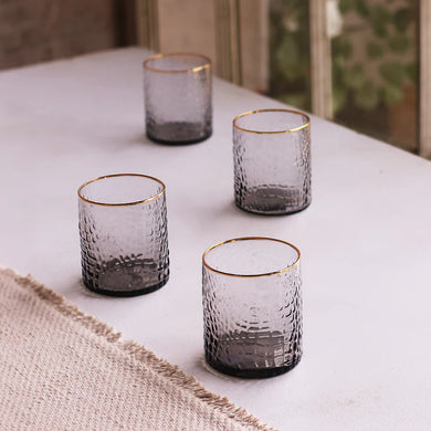 Croc Double Old-Fashioned with Gold Rim