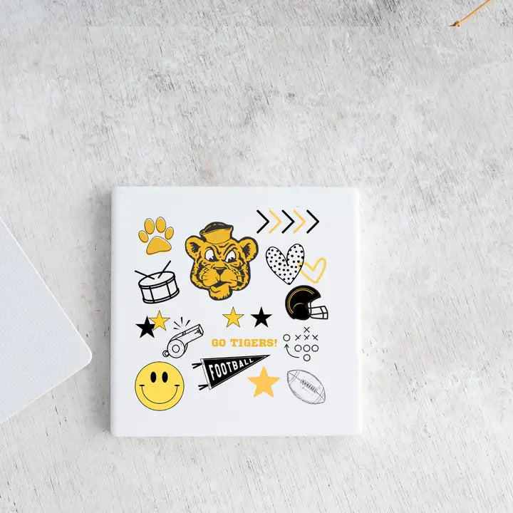 Mizzou Doodle Ceramic Coaster