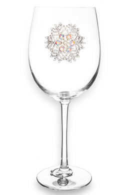 Snowflake Jeweled Stemmed Wine Glass