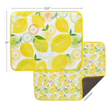 Lemon Plaid Dish Drying Mats, Set of 2