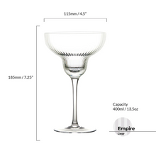 Empire Clear Ribbed Margarita Glasses