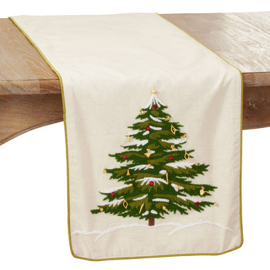 Embroidered Christmas Tree Runner