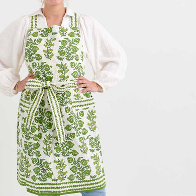 Pom Bells Apron-Green