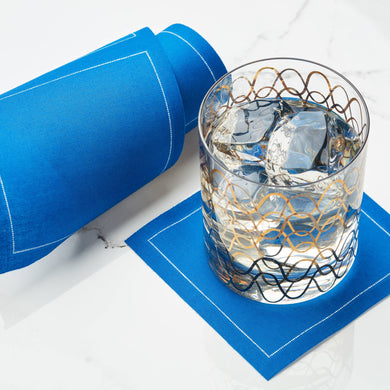 Royal Blue Cotton Cocktail Napkins 50 Units