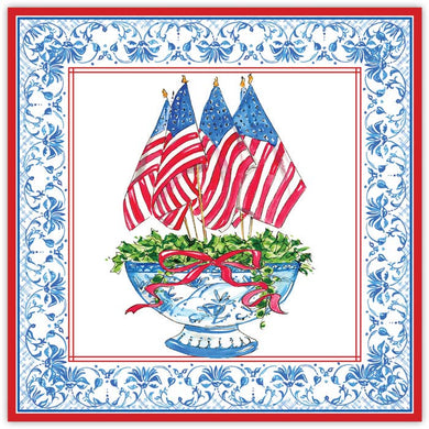 Flags in Chinoiserie Planter Square Placemat