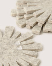 Merino Wool Starburst Coaster Solid 4 Pack - Heather White