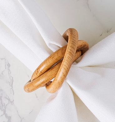 Wood triple Ring Napkin Ring