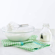 Two-Tone Gingham Kitchen Towels Lime & Aqua, Set of 2