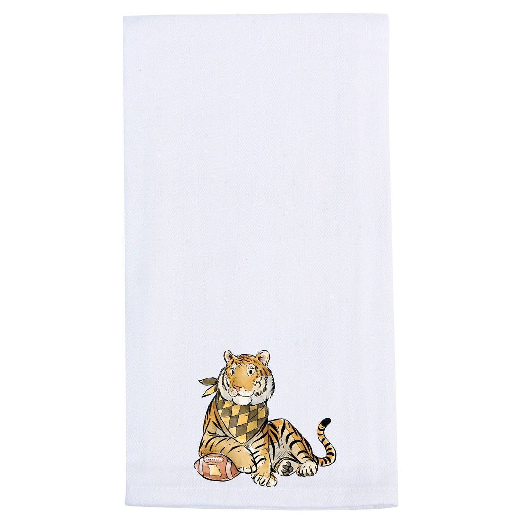 Gold and Black Tiger Tea Towel