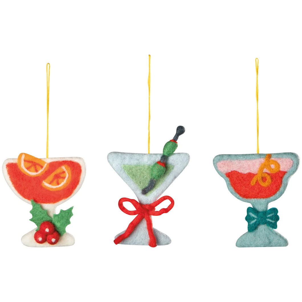 Mistletoe & Martinis Felt Christmas Tree Ornament