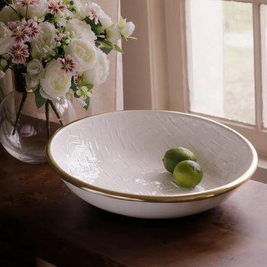 THANNI Bahamas Large Bowl (White and Gold)