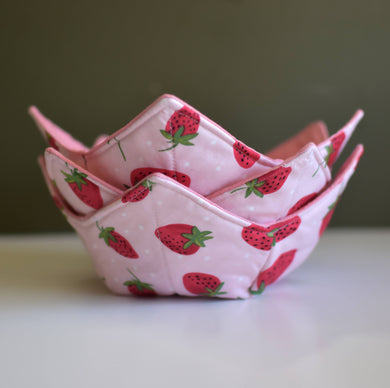 Cute Strawberry Bowl Cozy | Ice Cream Bowl Cozies