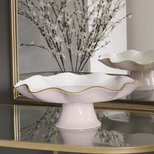 ENCANTO Carola Pedestal Cake Plate -Carmelia and White