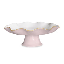 ENCANTO Carola Pedestal Cake Plate -Carmelia and White