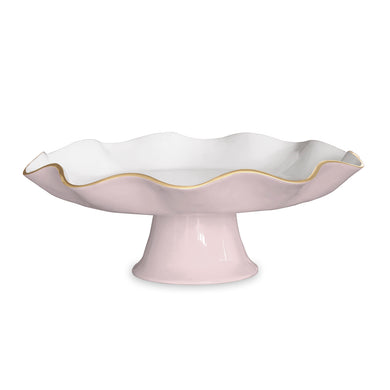 ENCANTO Carola Pedestal Cake Plate -Carmelia and White