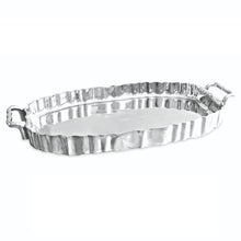 VINTAGE Fluted Oval Tray with Handles