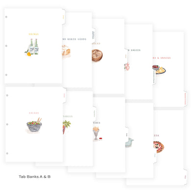 Deluxe Recipe Index Tab Dividers - 24 Categories