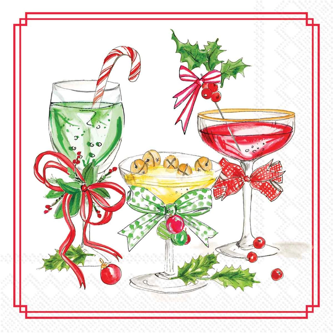 Candy Canes & Cocktails Cocktail Napkins