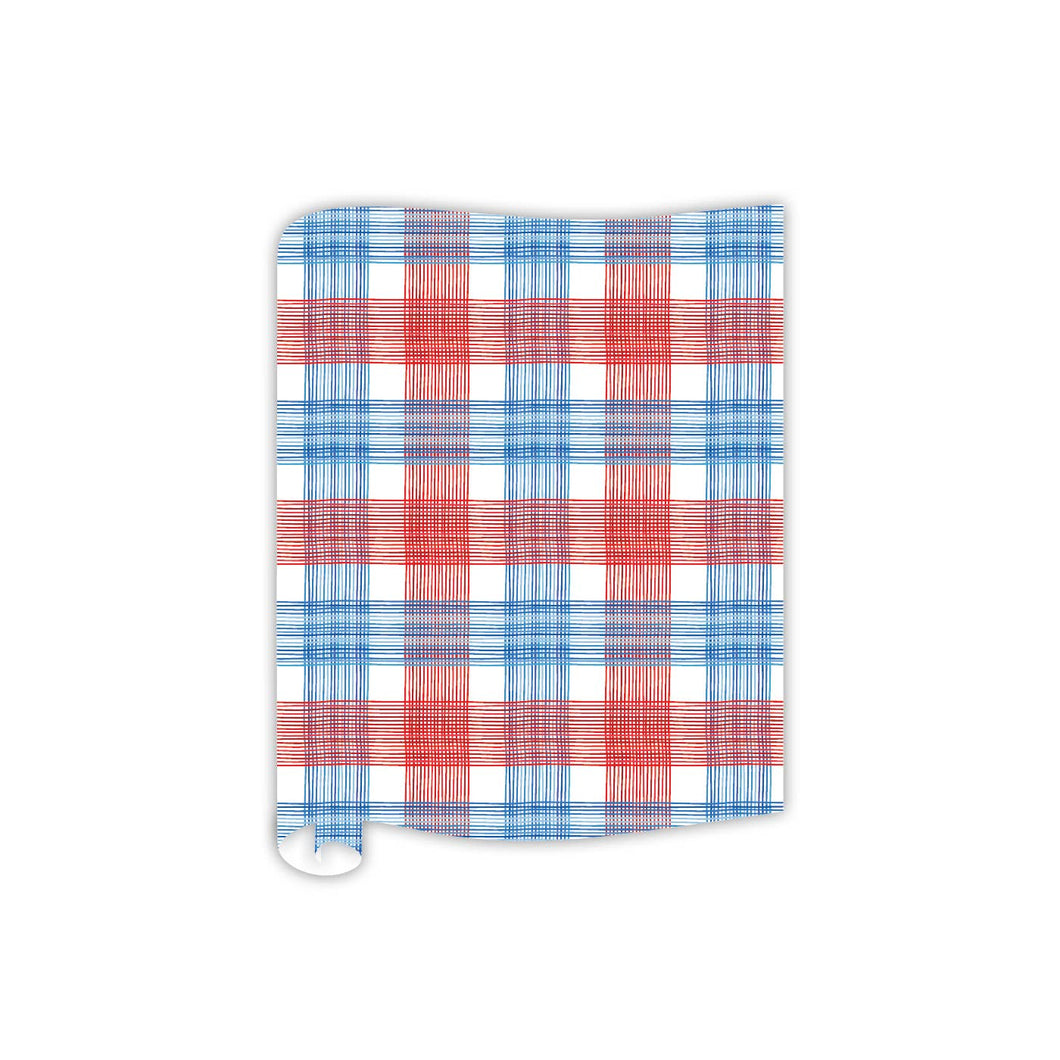 Red, White & Blue Skinny Plaid Table Runner