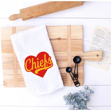 KC Chiefs Heart Kitchen Tea Towel