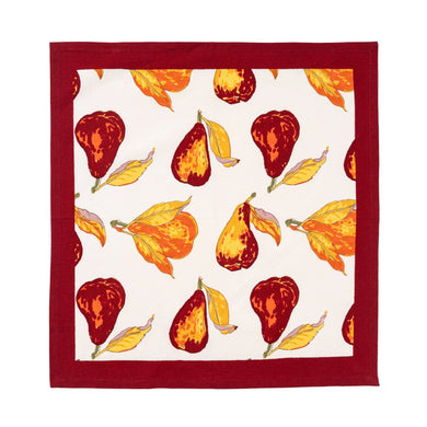 Orchard Pear Napkin-Burgundy