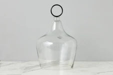 Glass Cloche, Black Ring Handle, Large