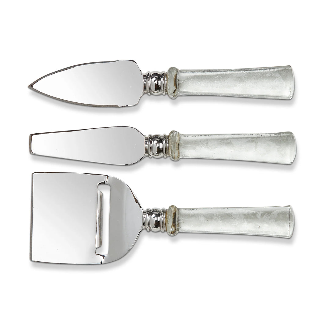Glass Cheese Utensil  S/3 -Clear