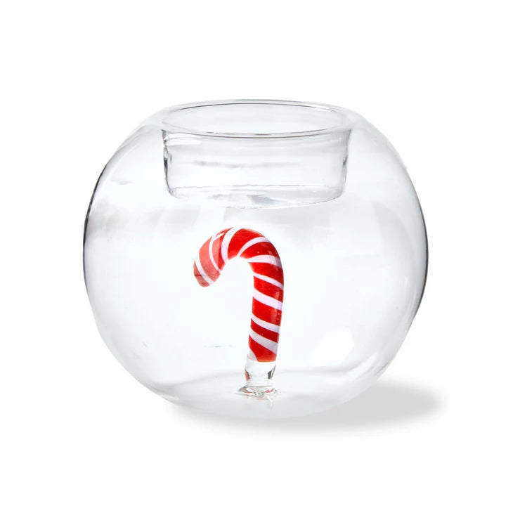 Candycane Snow globe Tealight Holder
