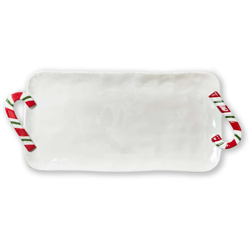 CANDY CANE RECTANGULAR PLATTER