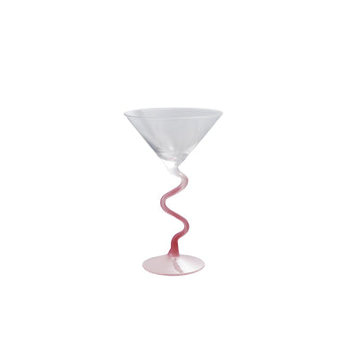Pink Squiggle Martini Glass