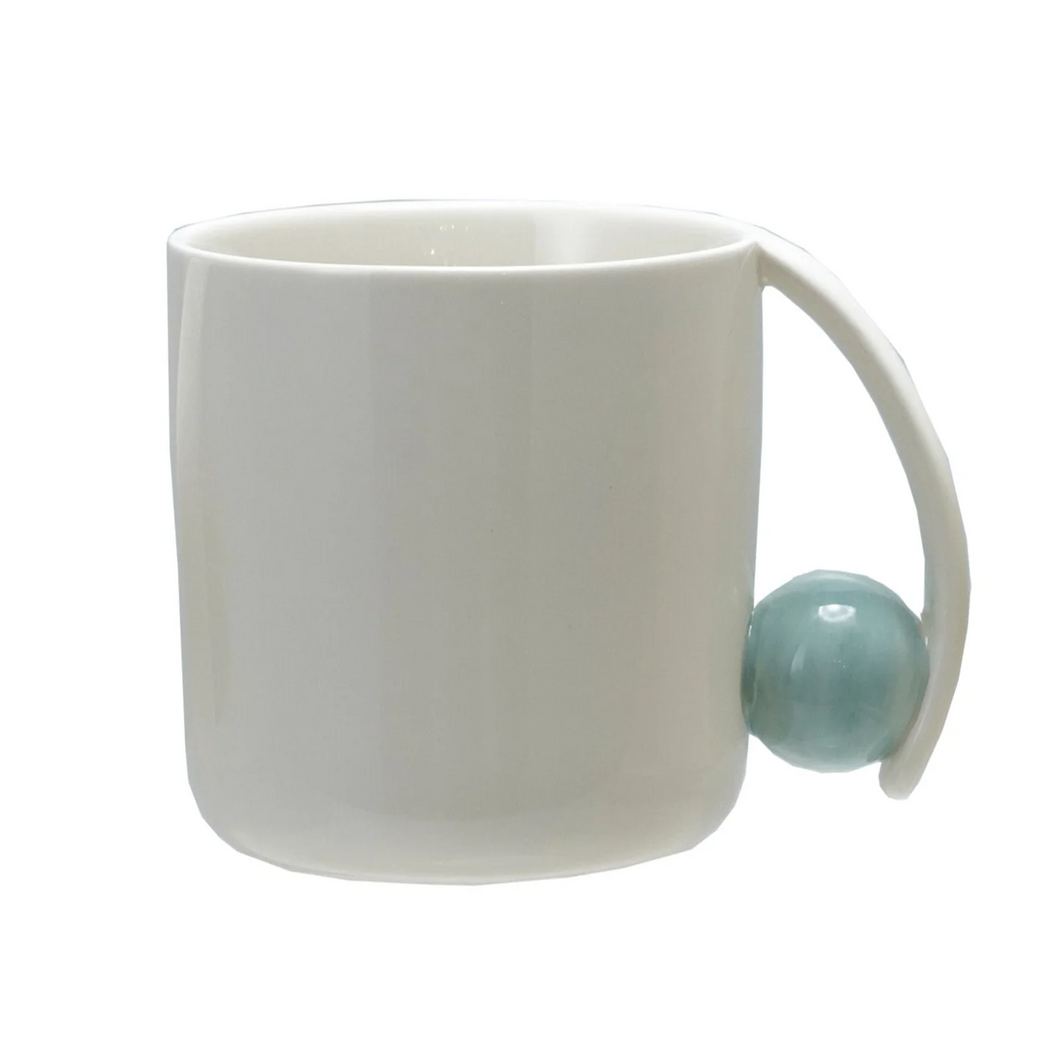 Stoneware Mug W/ Multi Color Ball Handle