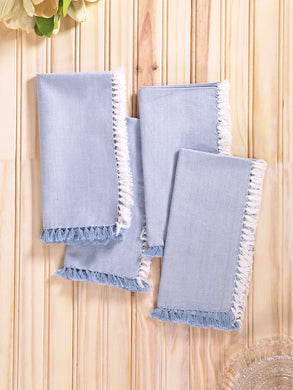 Chambray Napkin-Chambray/White