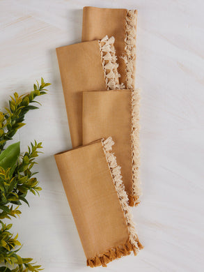 Chambray Napkin-Gold/Ecru