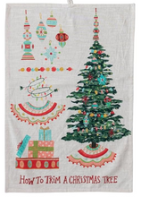 Tea Towel w Saying "How To..." Christmas