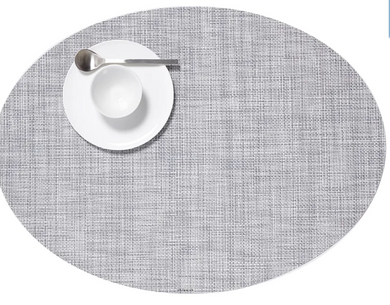 Oval Placemat-Mini Basketweave-Mist