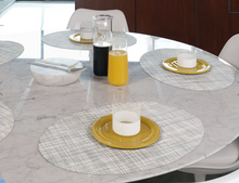 Oval Placemat-Mini Basketweave-Mist