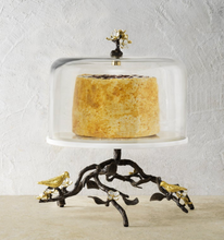 Lovebirds cake stand with dome