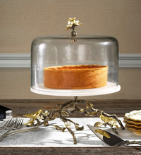 Lovebirds cake stand with dome