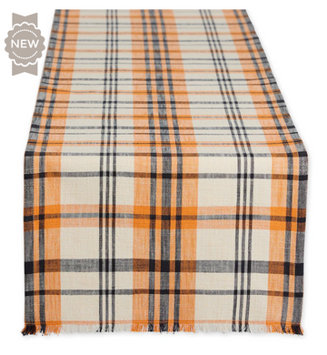Happy Halloween Large Plaid Table Runner